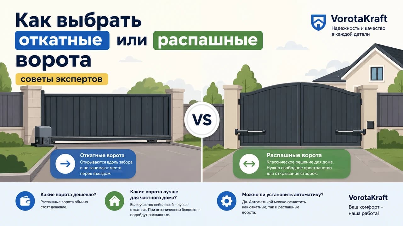 Как выбрать откатные или распашные ворота – советы экспертов.
