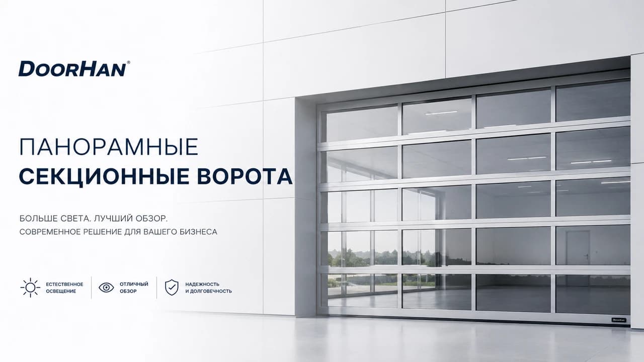 Панорамные секционные ворота DoorHan