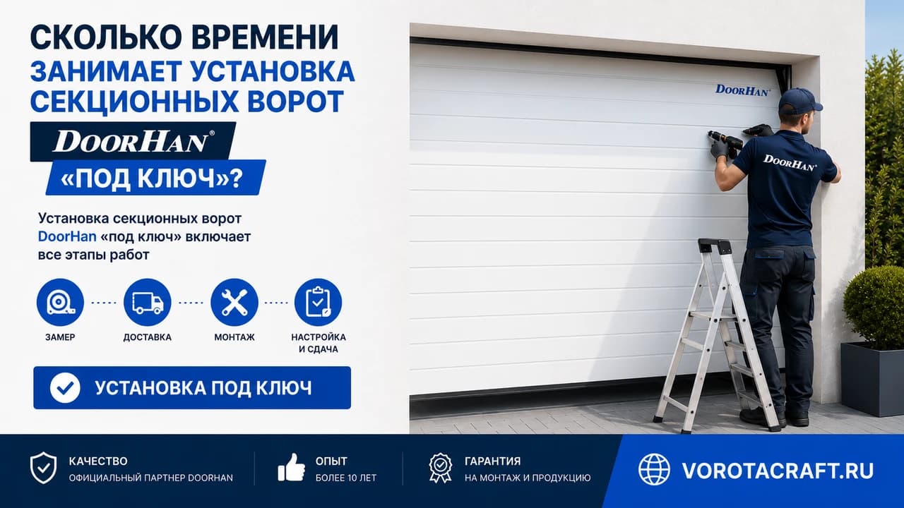 Сколько время занимает установка ворот "под ключ"?