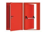 Дверь DoorHan/1550/2050/Противопож.EI60/двухств./остеклен./глад./глад./RAL7035/лев./угл. рама