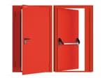 Дверь DoorHan/1150/2050/Противопож.EI60/двухств./остеклен./глад./глад./RAL7035/лев./угл. рама