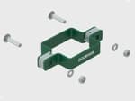 Комплект хомута двухстороннего для столба 60х60 (антивандальный) RAL 6005 (зеленый)