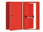 Дверь DoorHan/1150/2050/Противопож.EI60/двухств./остеклен./глад./глад./RAL7035/прав./угл. рама
