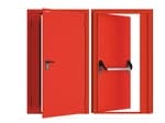 Дверь DoorHan/1850/2050/Противопож.EI60/двухств./глухая/глад./глад./RAL7035/прав./угл. рама