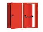 Дверь DoorHan/1650/2050/Противопож.EI60/двухств./глухая/глад./глад./RAL7035/лев./угл. рама