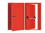 Дверь DoorHan/1350/2050/Противопож.EI60/двухств./глухая/глад./глад./RAL7035/лев./угл. рама
