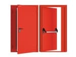 Дверь DoorHan/1350/2050/Противопож.EI60/двухств./остеклен./глад./глад./RAL7035/лев./угл. рама