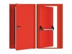 Дверь DoorHan/1250/2050/Противопож.EI60/двухств./глухая/глад./глад./RAL7035/прав./угл. рама