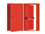 Дверь DoorHan/1250/2050/Противопож.EI60/двухств./остеклен./глад./глад./RAL7035/прав./угл. рама