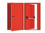 Дверь DoorHan/1450/2050/Противопож.EI60/двухств./остеклен./глад./глад./RAL7035/прав./угл. рама