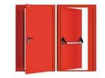 Дверь DoorHan/1450/2050/Противопож.EI60/двухств./глухая/глад./глад./RAL7035/лев./угл. рама