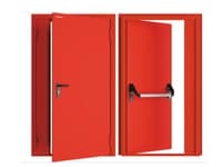 Дверь DoorHan/1550/2050/Противопож.EI60/двухств./остеклен./глад./глад./RAL7035/лев./угл. рама