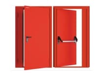 Дверь DoorHan/1250/2050/Противопож.EI60/двухств./остеклен./глад./глад./RAL7035/лев./угл. рама