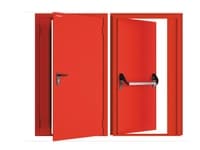 Дверь DoorHan/1350/2050/Противопож.EI60/двухств./глухая/глад./глад./RAL7035/лев./угл. рама
