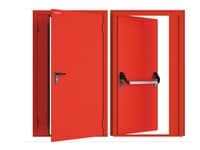 Дверь DoorHan/1550/2050/Противопож.EI60/двухств./остеклен./глад./глад./RAL7035/прав./угл. рама
