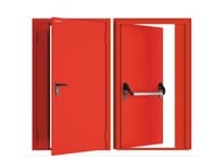 Дверь DoorHan/1850/2050/Противопож.EI60/двухств./глухая/глад./глад./RAL7035/лев./угл. рама