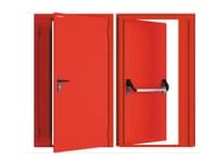 Дверь DoorHan/1950/2050/Противопож.EI60/двухств./глухая/глад./глад./RAL7035/лев./угл. рама