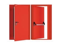 Дверь DoorHan/1250/2050/Противопож.EI60/двухств./остеклен./глад./глад./RAL7035/прав./угл. рама