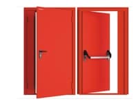 Дверь DoorHan/1550/2050/Противопож.EI60/двухств./глухая/глад./глад./RAL7035/лев./угл. рама