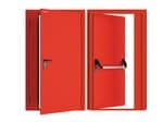 Дверь DoorHan/1950/2050/Противопож.EI60/двухств./глухая/глад./глад./RAL7035/лев./угл. рама